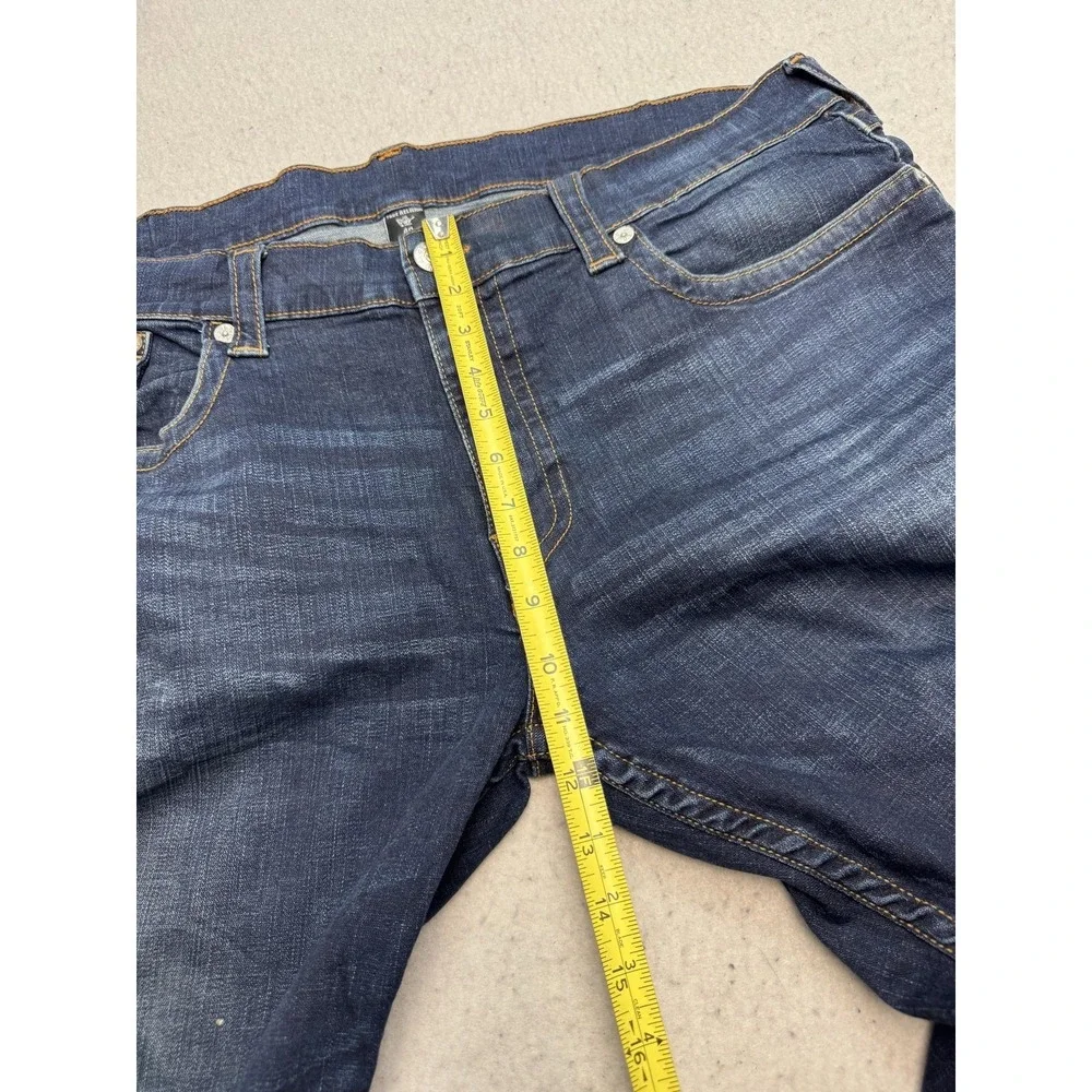 True Religion Ricky Jeans Mens 40x33 Relaxed Straight Dark Blue Stretch Denim